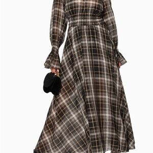 BEAUFILLE Green Plaid Sol Dress